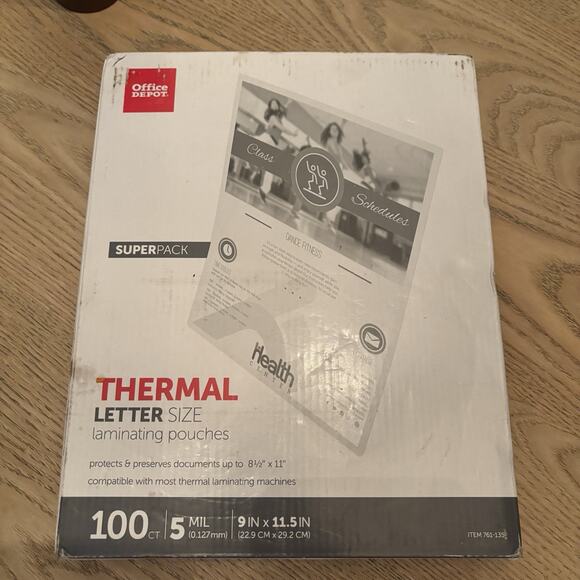 Office Depot Laminating Pouches Letter 9"X11.5 100 - Picture 1 of 2